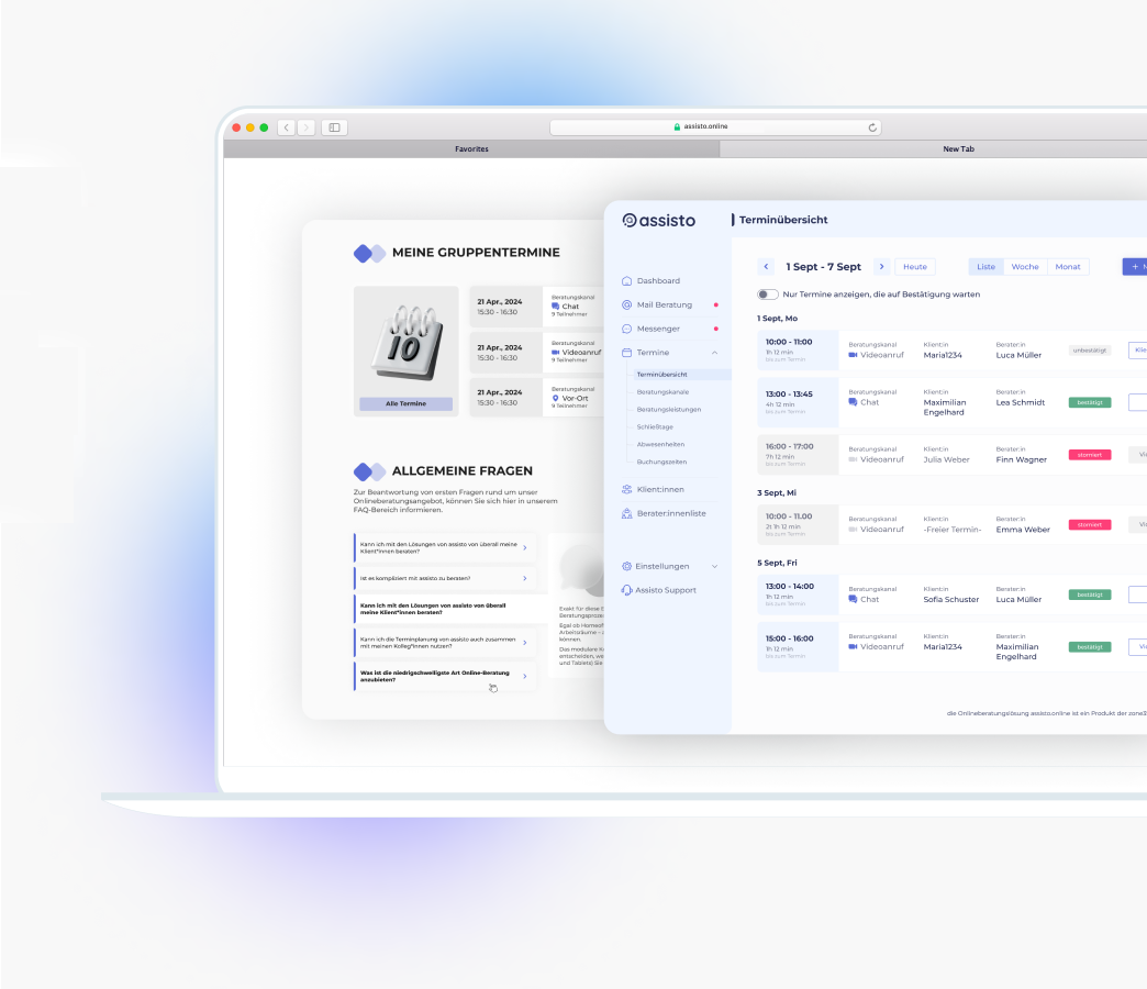 Virtuelle Beratungsstelle assisto web